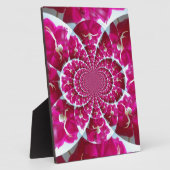 美しい赤いバラの額に白いクモ フォトプラーク (側面)