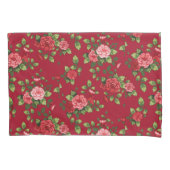 美しい赤いバラ模様の枕ケース 枕カバー (正面左)