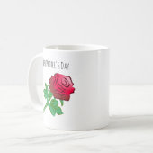 美しい赤いバラ コーヒーマグカップ (正面左)