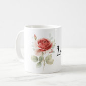 美しい赤いバラ コーヒーマグカップ (正面左)