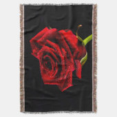 美しい赤いバラ スローブランケット (正面縦)
