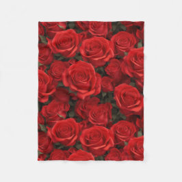 美しい赤いバラ フリースブランケット