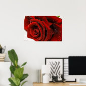 美しい赤いバラ ポスター (ホームオフィス)