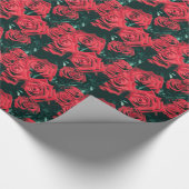 美しい赤いバラ ラッピングペーパー (角)