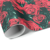 美しい赤いバラ ラッピングペーパー (ロールコーナー)