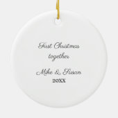 美しい赤いバラ/一緒に初めてのクリスマス セラミックオーナメント (裏面)