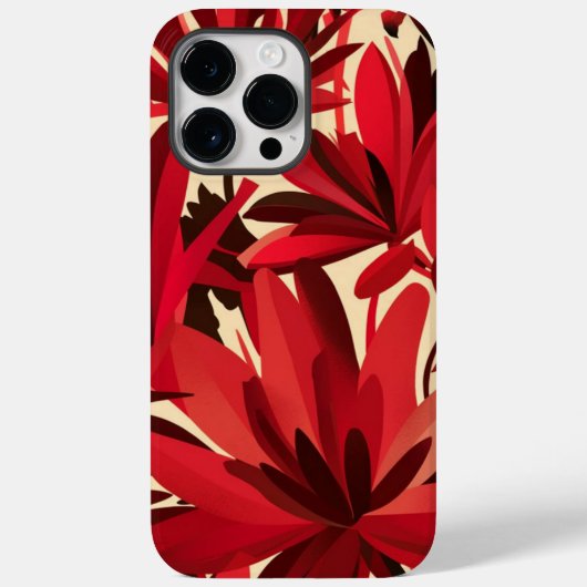 美しい赤いフローラ背景 Case-Mate iPhoneケース (裏面)