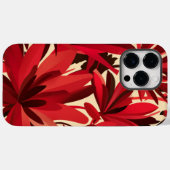 美しい赤いフローラ背景 Case-Mate iPhoneケース (裏面 (横))