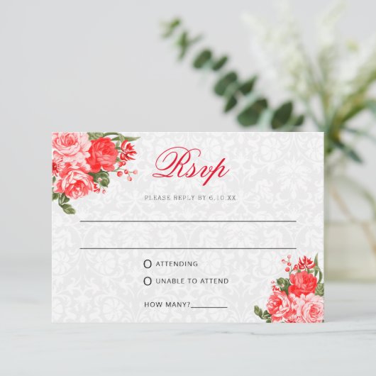 美しい赤いフローラ- RSVP /食事の選択 (スタンド正面)