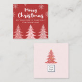 美しい赤いホリデースクエアの名刺 スクエア名刺 (正面/裏面)