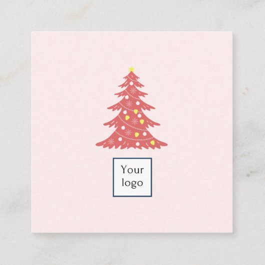 美しい赤いホリデースクエアの名刺 スクエア名刺 (裏面)