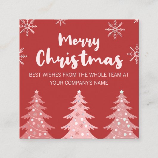 美しい赤いホリデースクエアの名刺 スクエア名刺 (正面)