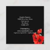 美しい赤いポピーの名刺 スクエア名刺 (裏面)