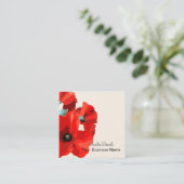 美しい赤いポピーの名刺 スクエア名刺 (スタンド正面)