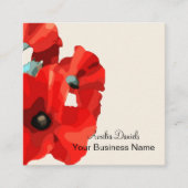 美しい赤いポピーの名刺 スクエア名刺 (正面)