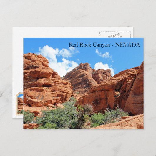 美しい赤いロックキャニオンはがき! ポストカード (正面/裏面)