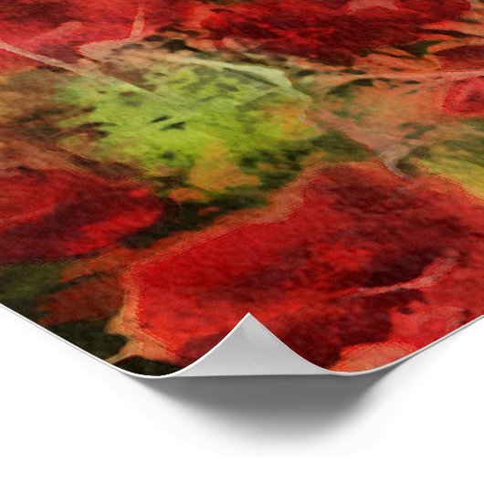 美しい赤いワイルドフラワーアネモネス抽象芸術アート ポスター (角)