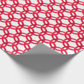 美しい赤い円のパターン ラッピングペーパー (角)