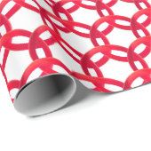 美しい赤い円のパターン ラッピングペーパー (ロールコーナー)