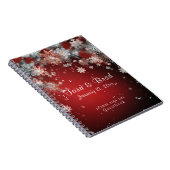 美しい赤い冬の結婚式のゲストブック ノートブック (右側)