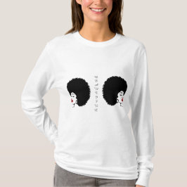 美しい赤い唇アフロTシャツ Tシャツ