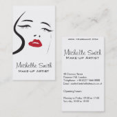 美しい赤い唇メイクアップアーティストの名刺 名刺 (正面/裏面)