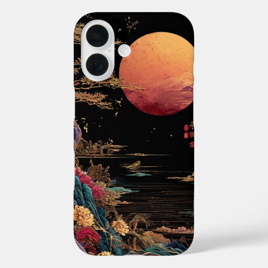 美しい赤い月 ロマンティックな宇宙の自然デザイン Case-Mate iPhoneケース (裏面)