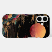 美しい赤い月 ロマンティックな宇宙の自然デザイン Case-Mate iPhoneケース (裏面 (横))