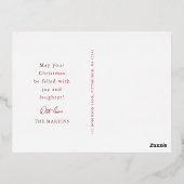 美しい赤い植物体のフレーム写真 箔シーズンポストカード (裏面)