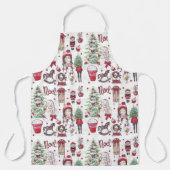 美しい赤い水の色のクリスマスの要素 エプロン (正面)