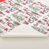 美しい赤い水の色のクリスマスの要素 シェルパブランケット (3/4)