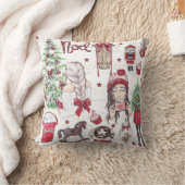 美しい赤い水の色クリスマスハンド絵を描ー クッション (ブランケット)