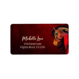美しい赤い消防馬の住所 ラベル