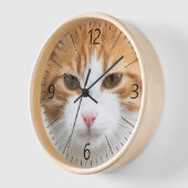 美しい赤い猫 壁時計 (傾斜)