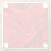 美しい赤い美的グラデーション ガラスコースター (裏面)