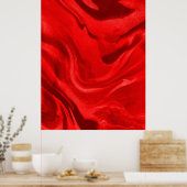美しい赤い美的グラデーション ポスター (キッチン)