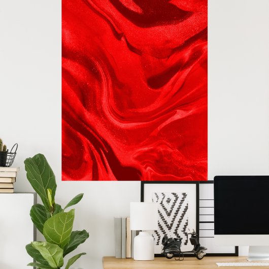 美しい赤い美的グラデーション ポスター (ホームオフィス)