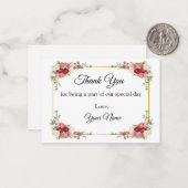 美しい赤い花が咲いた ノートカード (正面/裏面インサイチュ)