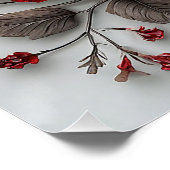 美しい赤い花と離れ花 ポスター (コーナー)