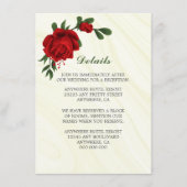 美しい赤い花の緑の詳細囲い エンクロージャーカード (正面)