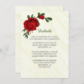 美しい赤い花の緑の詳細囲い エンクロージャーカード (正面/裏面)