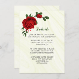 美しい赤い花の緑の詳細囲い エンクロージャーカード