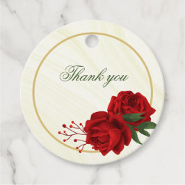 美しい赤い花葉緑感謝していの フェイバータグ