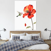 美しい赤い花 キャンバスプリント (インサイチュ (寝室))