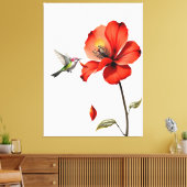 美しい赤い花 キャンバスプリント (インサイチュ (リビング))