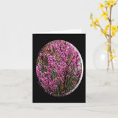 美しい赤い芽の木….. カード (黄色い花)