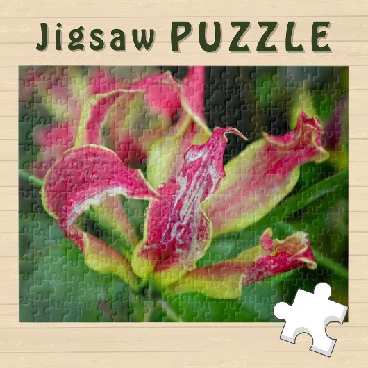 美しい赤い蘭の花が咲く写真 - ジグソーパズル