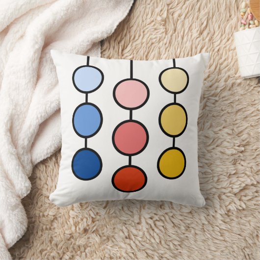 美しい赤い青ぶら下がったい黄色の円 クッション (ブランケット)