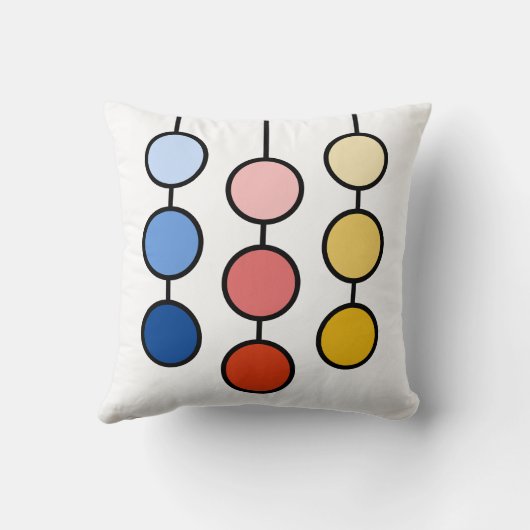 美しい赤い青ぶら下がったい黄色の円 クッション (裏面)