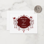 美しい赤い鳥ありがとう ノートカード (正面/裏面インサイチュ)